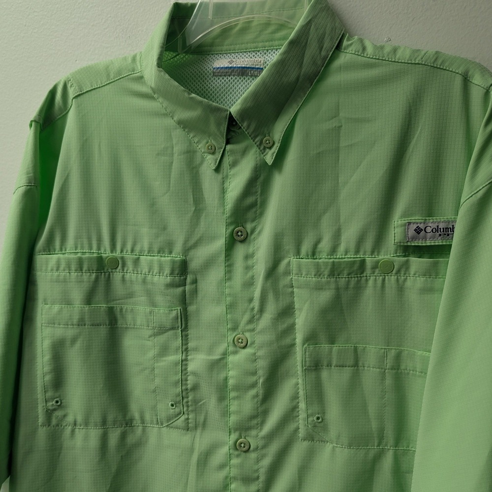 Columbia PFG Fishing Shirt Bright Light Green Tamiami II LT Omni Shade Vented
